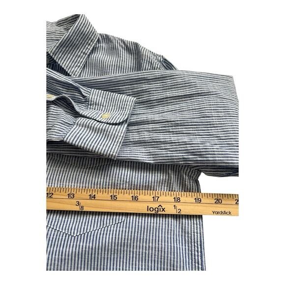NWT Gap Boyfriend Popover Shirt Women XS Striped  Blue White Long Sleeves Cotton - Picture 5 of 8